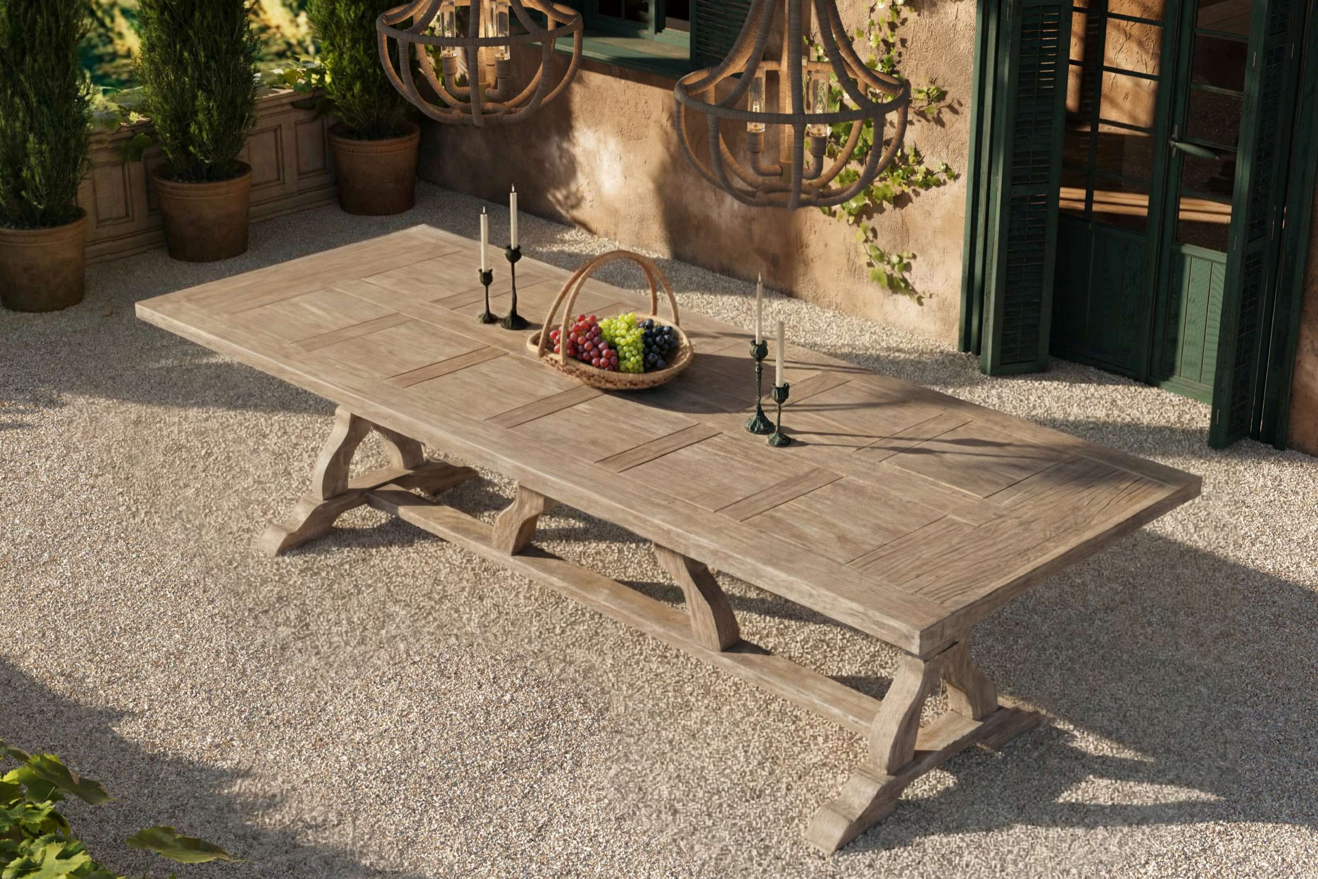 rectangular outdoor dining table
