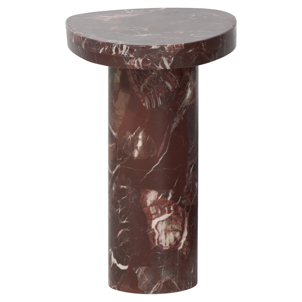 red marble end table