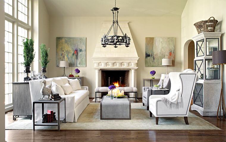 modern vintage living room interior