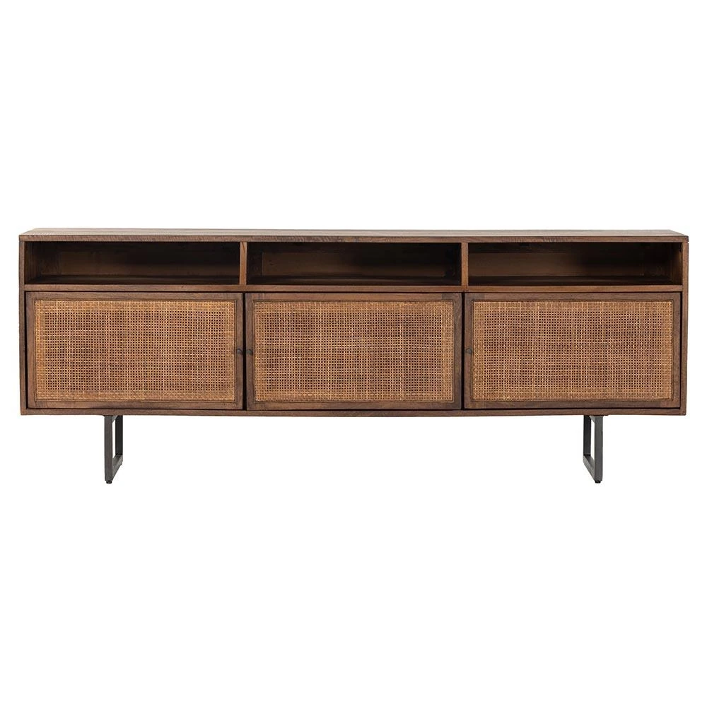 wood and cane media console