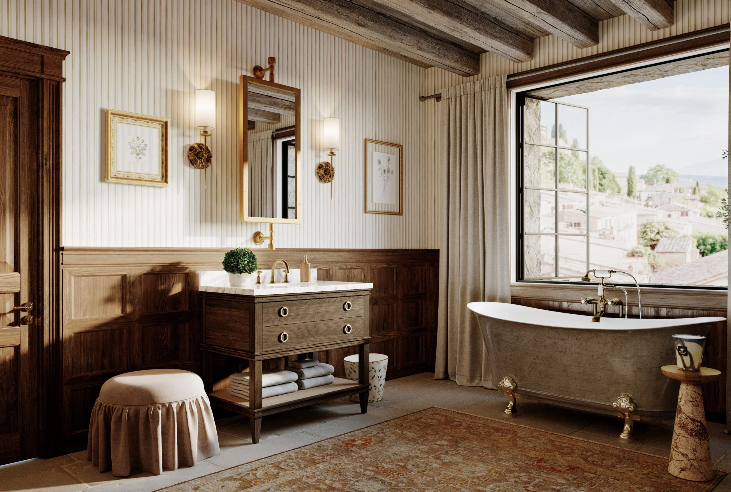 Designing a Florentine Bathroom That Blends Old-World Charm with Modern Fixtures