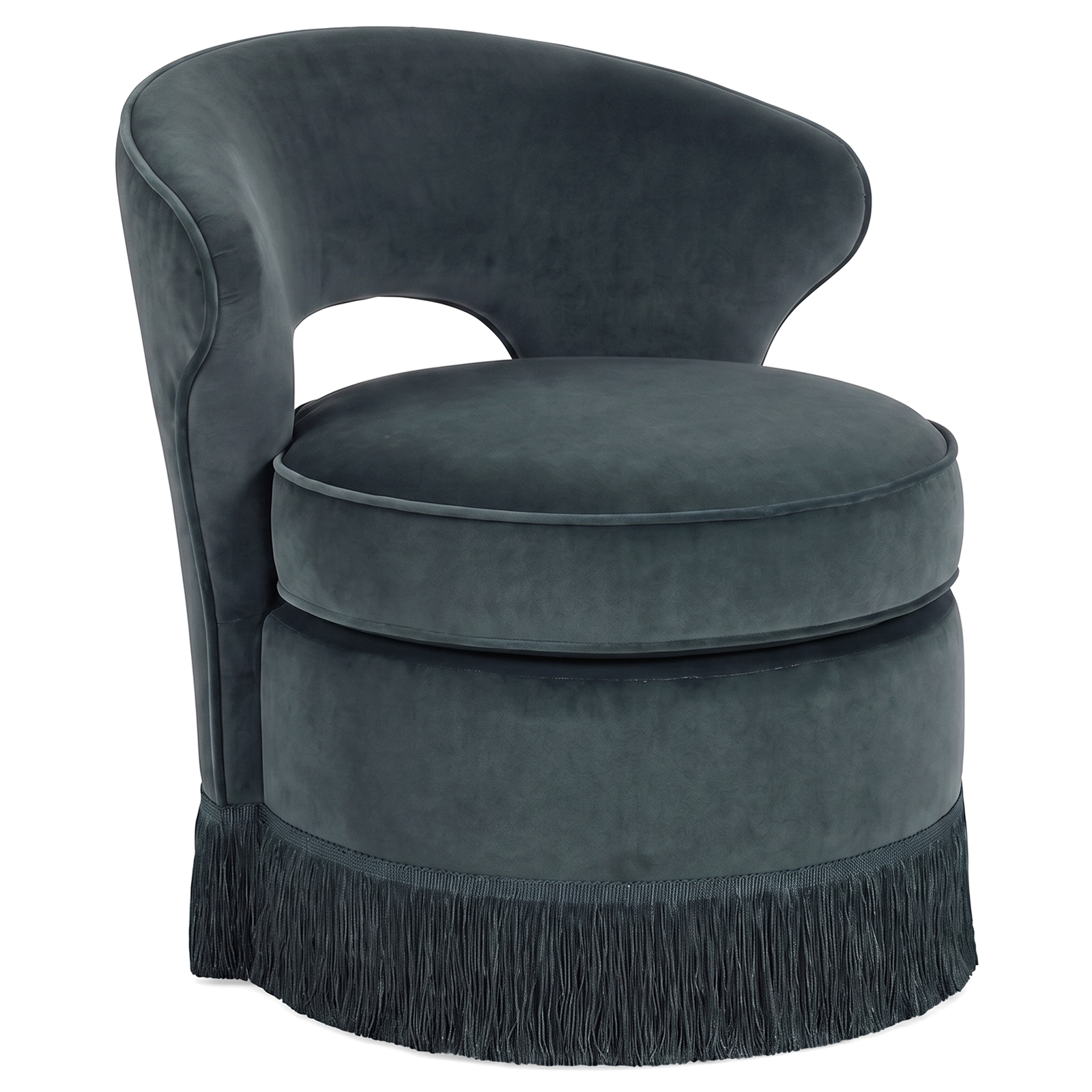 Aisha Swivel Chair with Fringe
