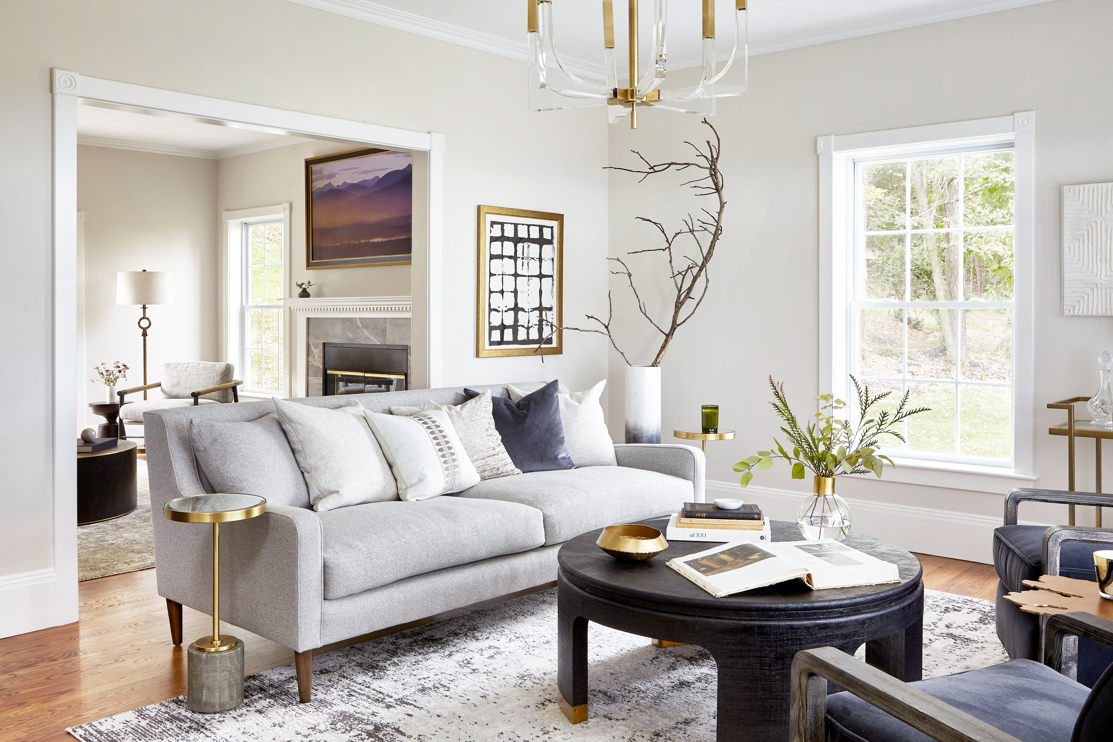 Hudson Valley neutral living room design