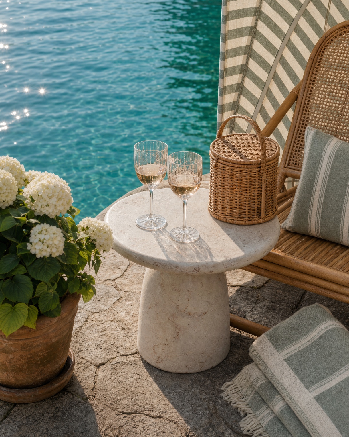 Marble outdoor Pedestal Table