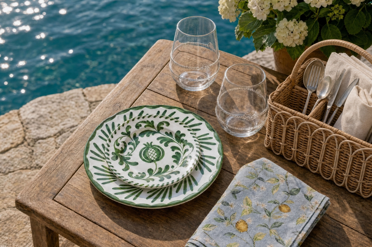 The Secret to a Dreamy Outdoor Table? Pattern, Unexpected Details, and These Tableware Favorites