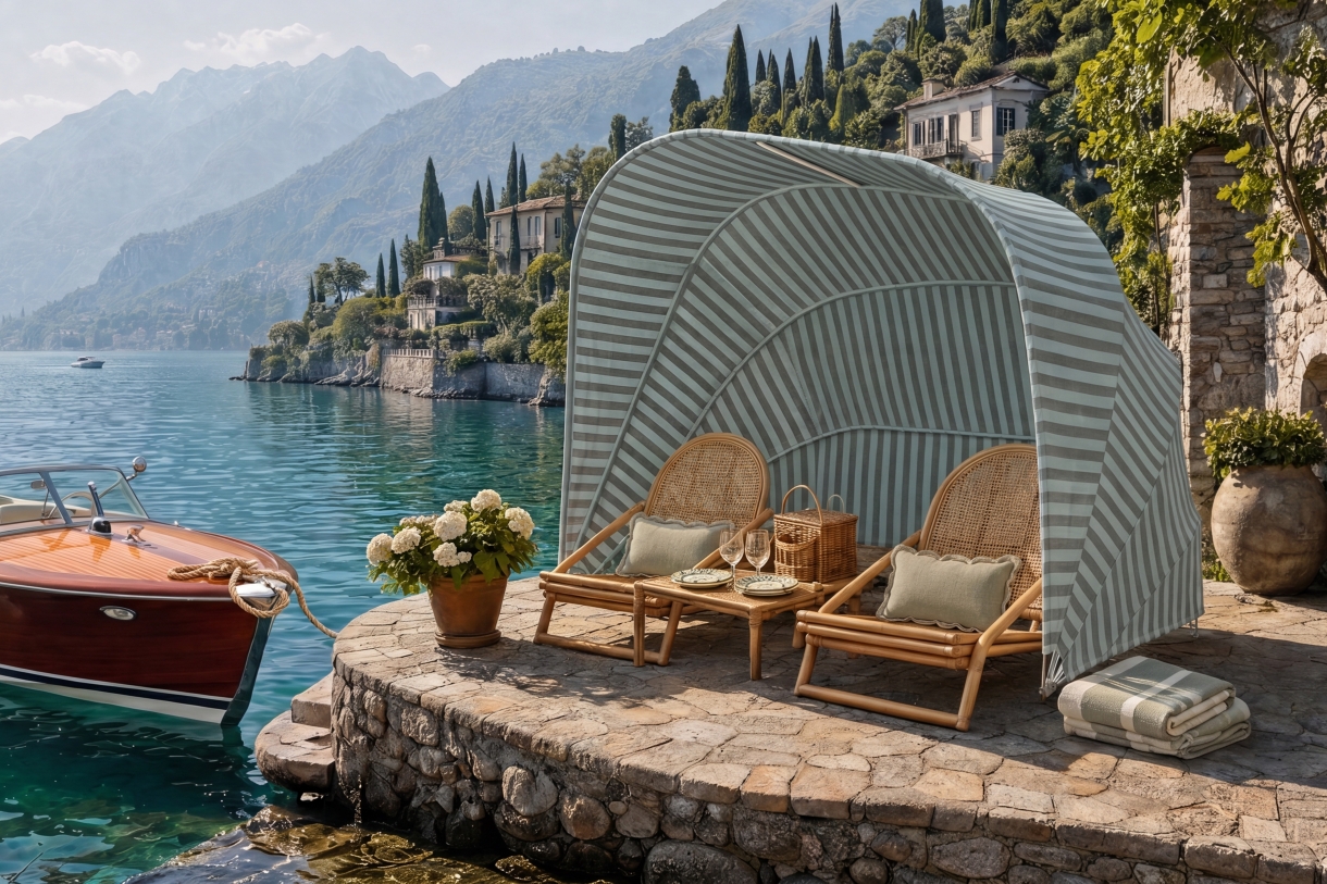 Sunbrella Lounge Above Rattan