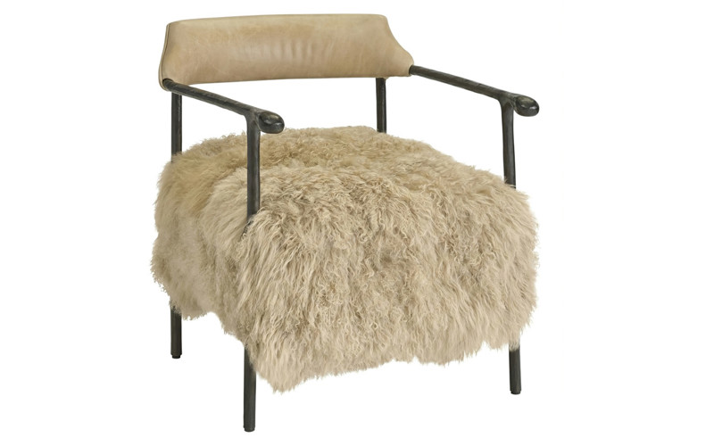 Salma Buttercream Leather Arm Chair