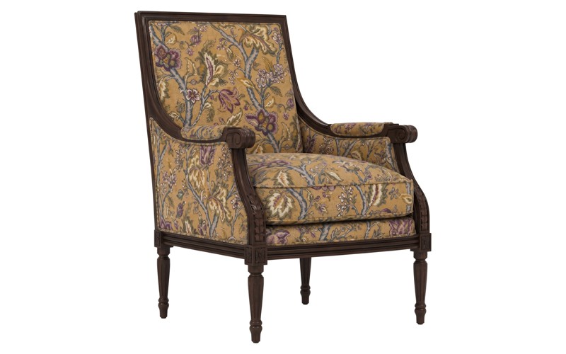 Juliette Marigold Botanical Weave Sussex Brown Bergere Chair