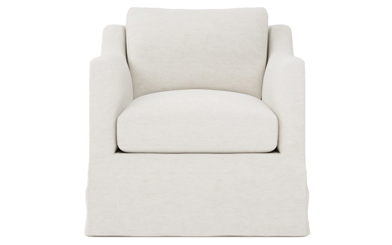 Madeline Pearl Slipcovered Swivel Chair