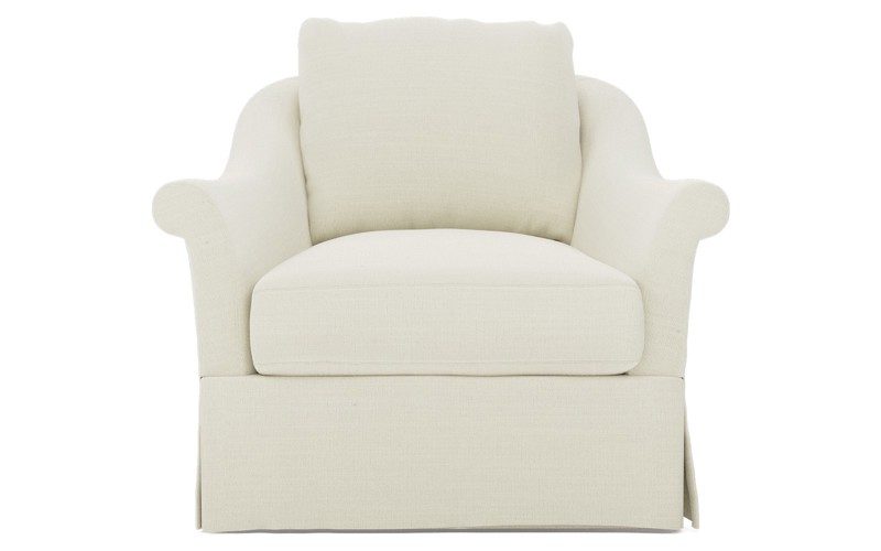 Amelie Cloud Skirted Swivel Chair