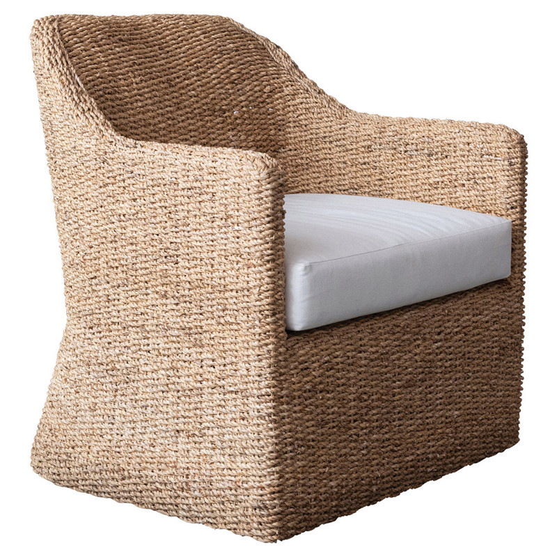 Enzo Coastal Beach Woven Water Hyacinth Arm Chair