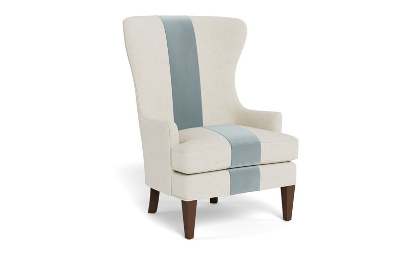 Rylie Saltwater Blue Performance Velvet Wing Chair
