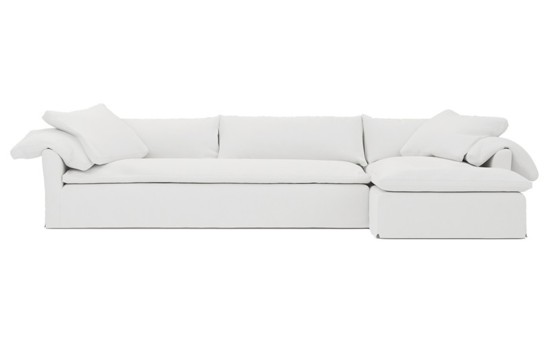Cisco Home Donato Pure White Linen Slipcovered Chaise Sectional - Right Chaise - 139”