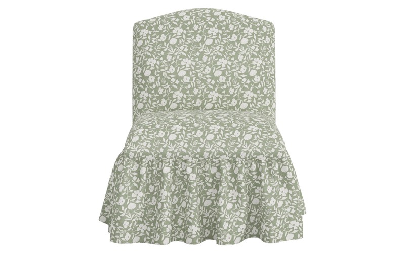 Dayanna English Meadow Botanical Cotton Skirted Slipper Chair