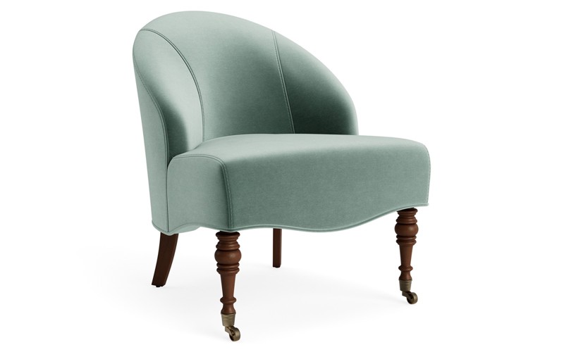 Zadie Stone Pine Performance Velvet Chair