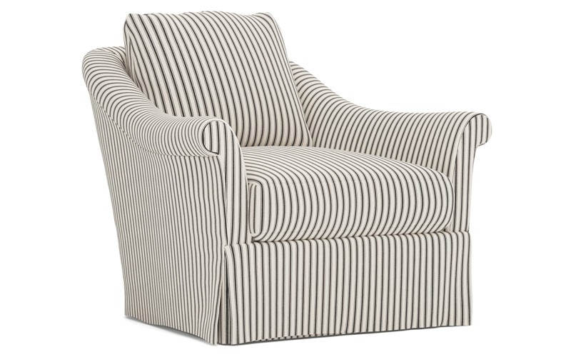 Amelie Peppercorn Stripe Skirted Chair