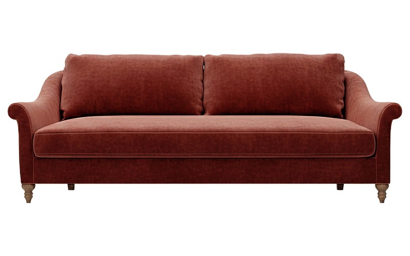 Amelie Smoked Paprika Velvet Sofa - 84"