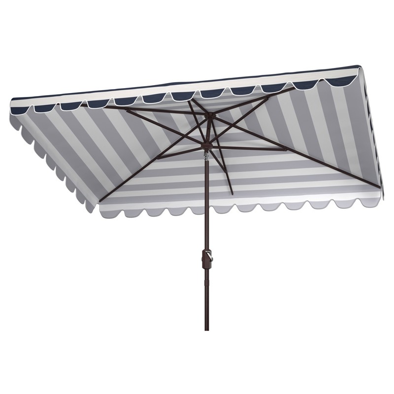 blue and green striped patio umbrella Safavieh 9 ft. Athens Inside Out Crank Outdoor Auto Tilt Umbrella, A 67 span of Pleasuretex canopy tempers the sun The stripes that stole the