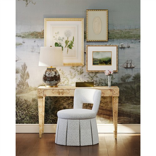 Zinnia Updated Traditional Brown Floral Porcelain Table Lamp