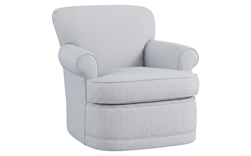 Oriel Sea Breeze Sunbrella Interiors Stripe Swivel Chair