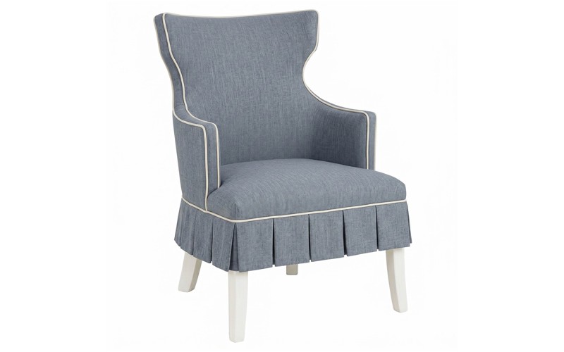 Annika Nantucket Blue Performance Skirted Occasional Chair