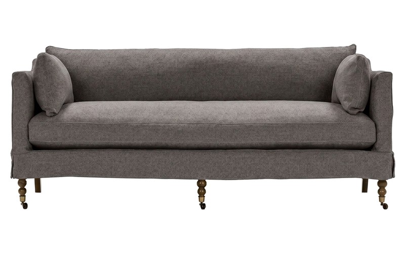 Madeline Truffle Performance Skirted Sofa - 84"