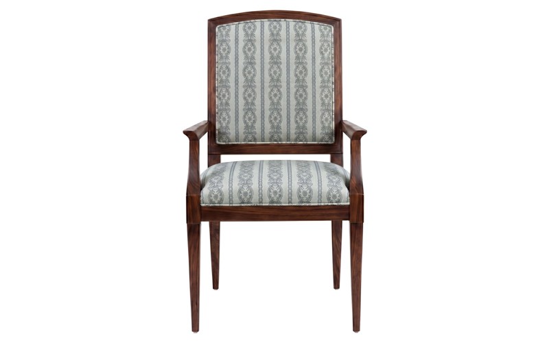 Evaline Seine Blue Stripe Dining Arm Chair