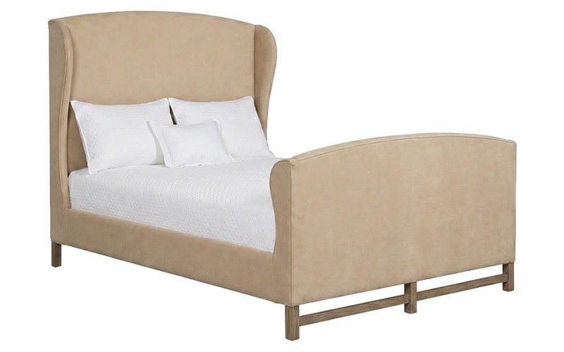 Claire Champagne Performance Velvet Bed with Footboard - Twin