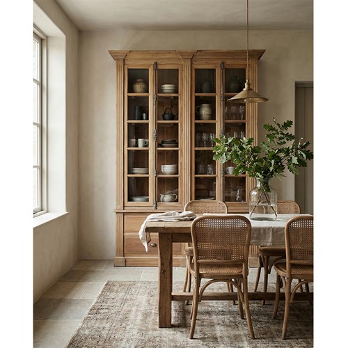 Dustin French Country Brown Reclaimed Wood 4 Drawer Closed Back