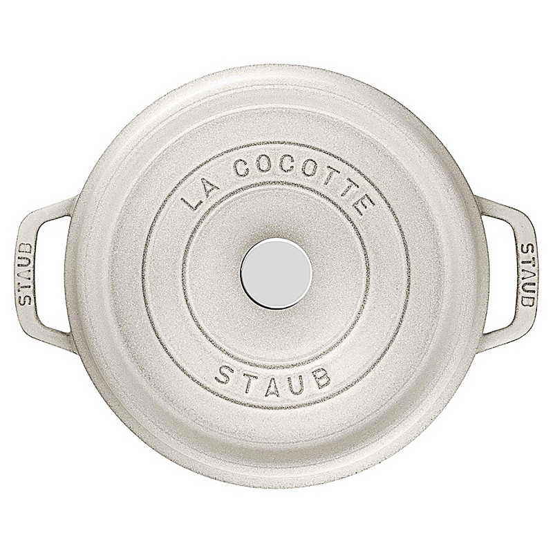 Staub White Truffle 2.75 Quart Cast Iron Round Cocotte Pot