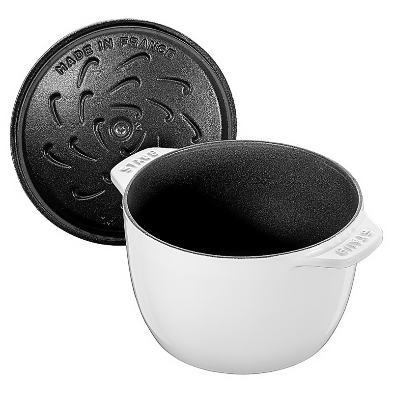 Staub White 1.6 Quart Cast Iron Rice Cocotte Pot