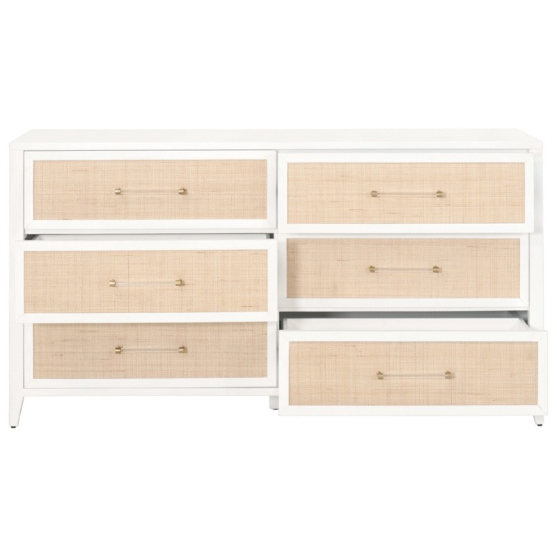 CXチャレンジ　AFTER PARTY うみ&しろは PR＋、PR2枚セット Steven Coastal Beach Natural Rattan White Frame 6 Drawer Dresser