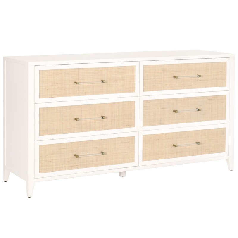 white coastal dresser Inspired 12 Drawer drawer dresser with a beveled mirror brings a coastal feel to any bedroom Buy Costa Dresser For Your