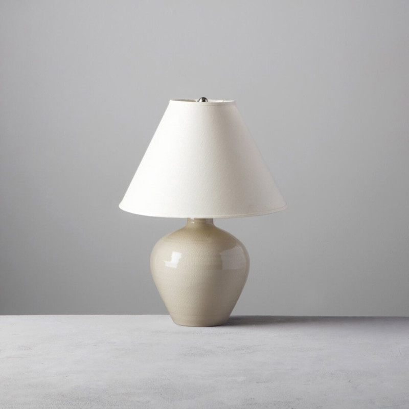 Simon Pearce Belmont Modern Empire Shade Crackle White Pottery
