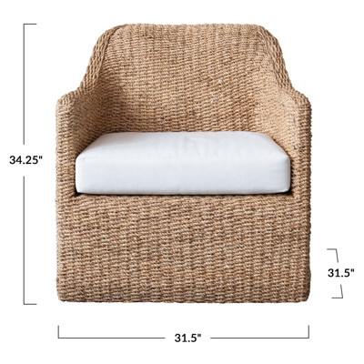 家具 Water Hyacinth vintage Chair Enzo Coastal Beach Woven Water Hyacinth Arm Chair