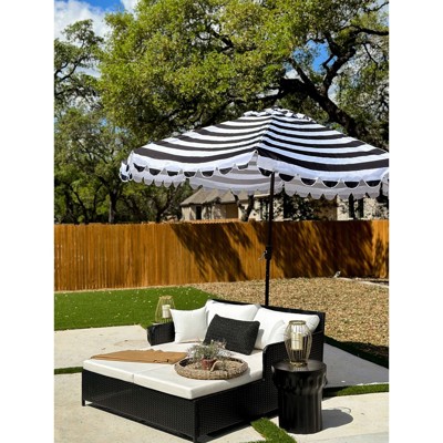 black striped patio umbrella Best Choice Products 10ft Solar LED Lighted w/ Tilt Adjustment, UV-Resistant Fabric open mechanism. Hampton Bay 9 ft. Aluminum