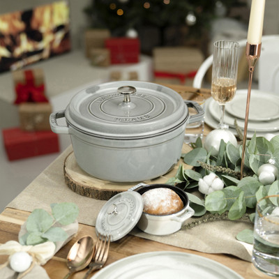Staub Graphite Grey 2.75 Quart Cast Iron Round Cocotte Pot
