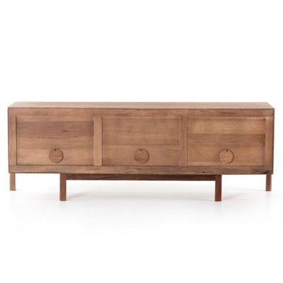 Rissa Mid Century Modern Brown Acacia Wood Media Console