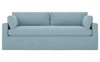Weybridge Eggshell Blue Performance Slipcovered Bench Cushion Sofa - 88"