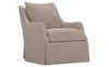 Finnigan Coffee Cotton Stripe Skirted Swivel Chair