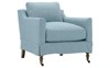 Madeline Eggshell Blue Performance Skirted Arm Chair