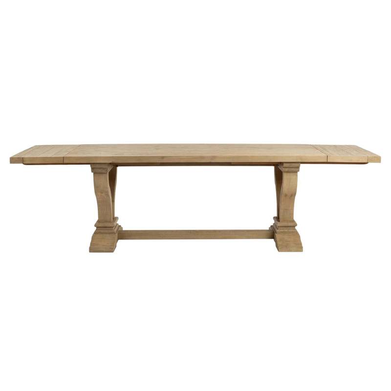 Mont Updated Traditional Natural Reclaimed Pine Rectangular Extendable Dining Table - 86-110"