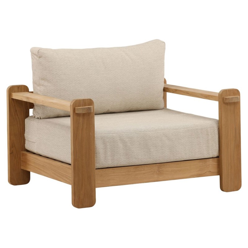 Julian Coastal Beach Natural Teak Outdoor Lounge Chair