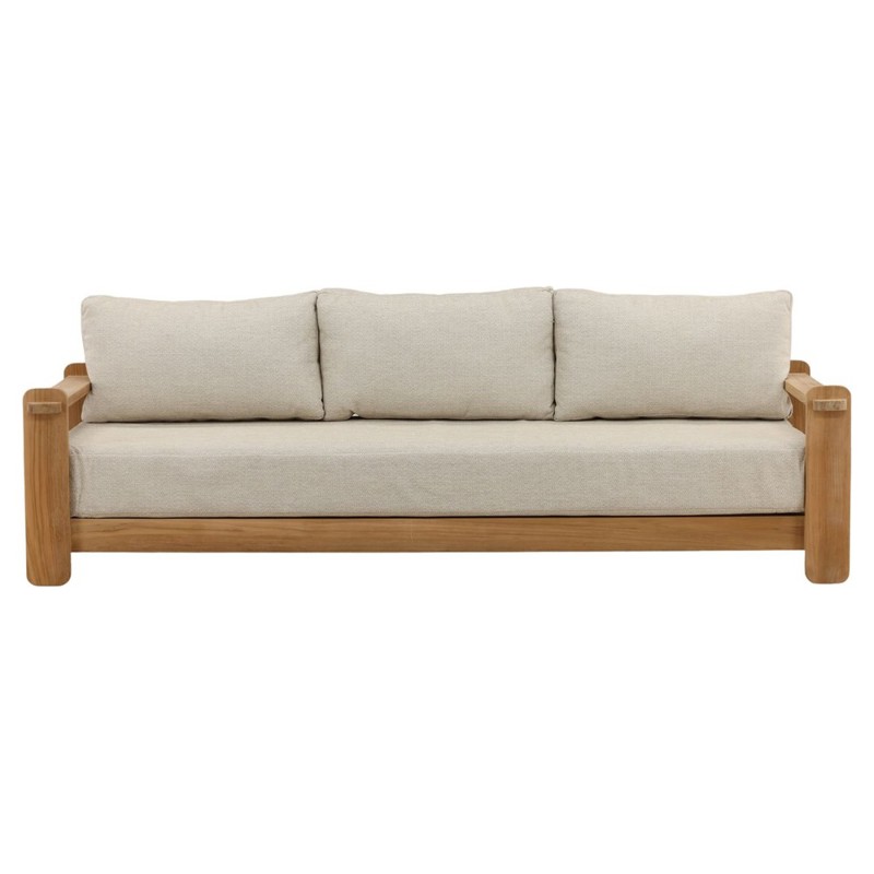 Julian Coastal Beach Natural Teak Outdoor Sofa - 95"