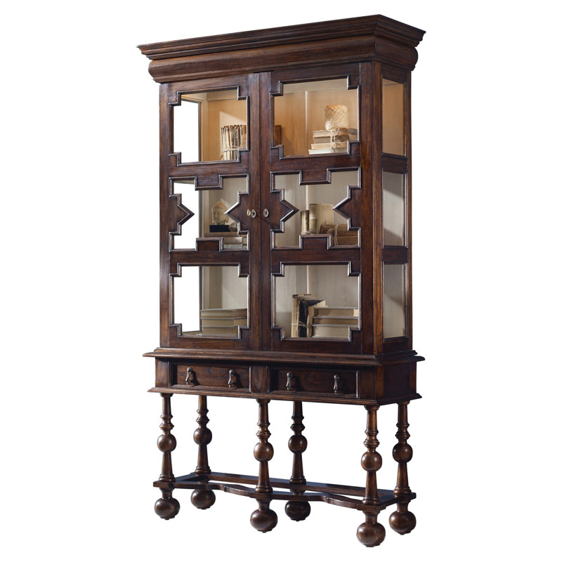 Grantham Updated Traditional Dark Brown Wood Cabinet