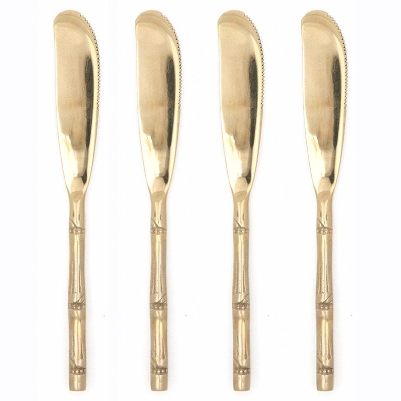 Liliana Hollywood Gold Stainless Steel Cheese Spreader - Set of 4
