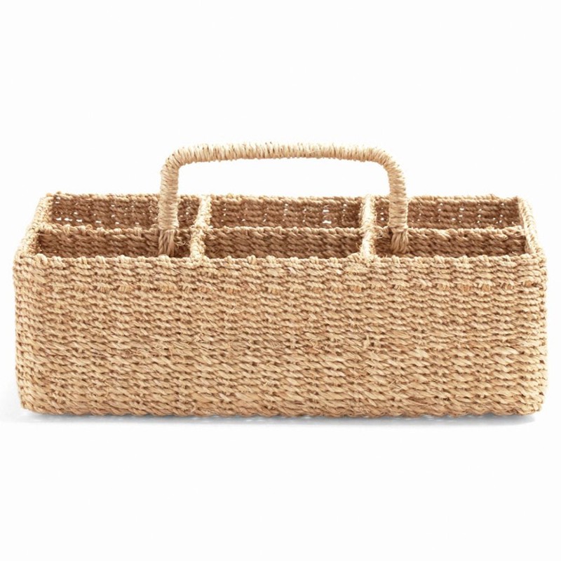 Voru Coastal Beach Brown Abaca Glassware Storage