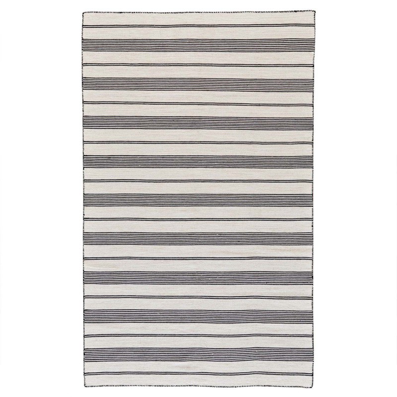 Claude Modern Classic Black Striped Indoor Outdoor Rug - 5'x8'