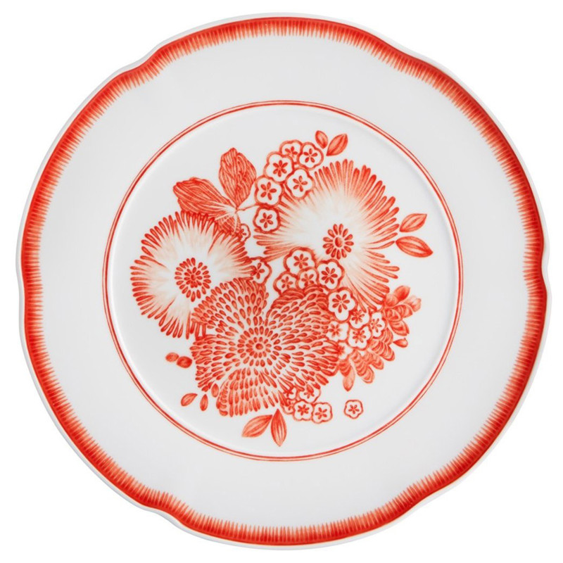 Coralina Red Porcelain Dinner Plate - Set of 4