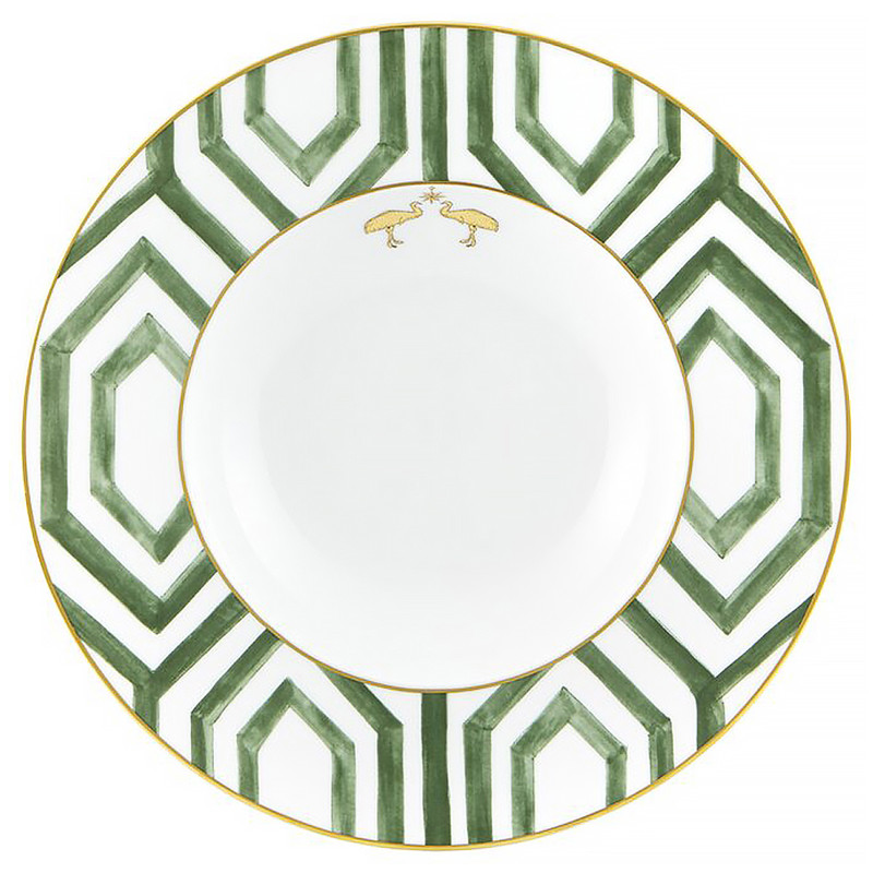 Amazonia Global Bazaar Green Porcelain Pasta Plate - Set of 4
